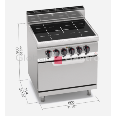 Sporák s troubou Bertos E7P4/VTR+FE | Bertos 117097088